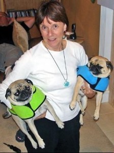 Lubetkin and her two pugs (source Seattle Times)